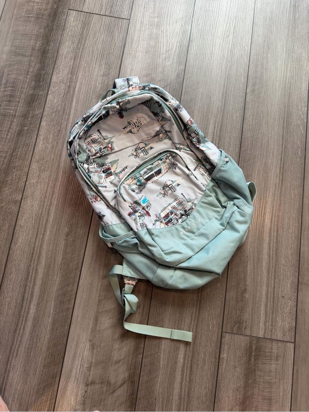 The North Face wise Guy Light Mint Patterned Backpack